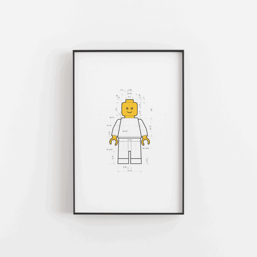 The classic LEGO minifigure technical drawing poster – kufer.pl