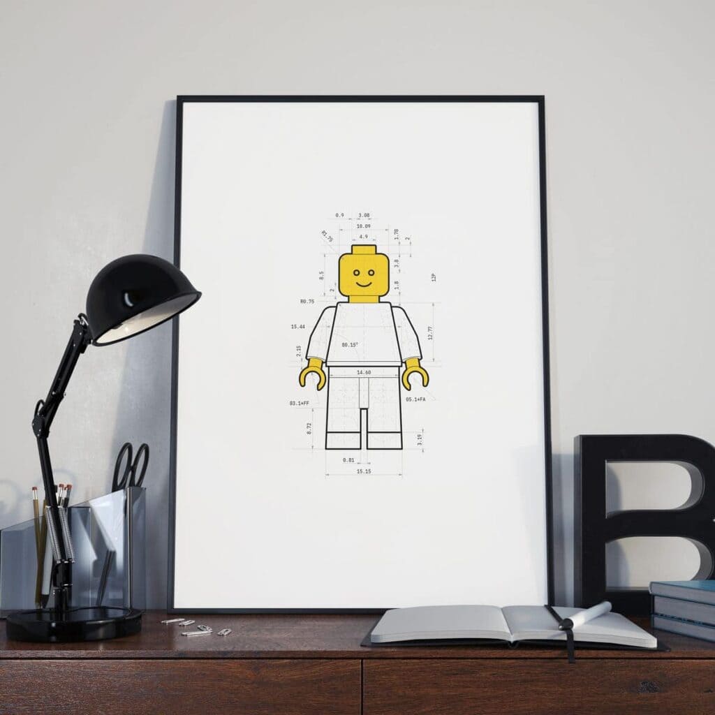 The classic LEGO minifigure technical drawing poster – kufer.pl